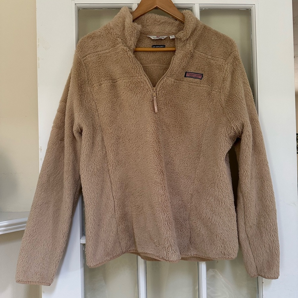 Vineyard Vines Tan Fleece Jacket (Size XL)
